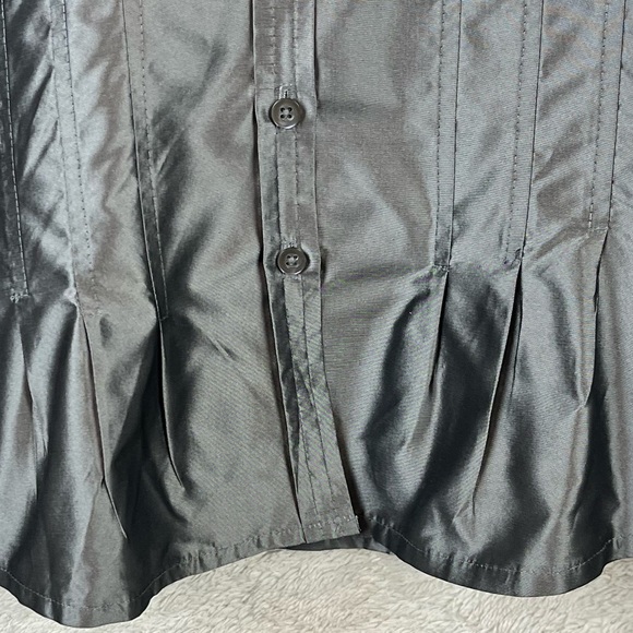 SUNDANCE 100% Silk Metallic Button Down Blouse Size 4 - Picture 9 of 16